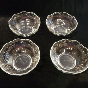 ARCOROC Bengale Scalloped Clear Glass 4.75” Bowls ~ Set Of 4